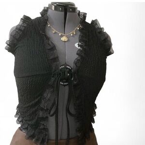 *SOLD* Elegant Black Ruffled Women's Sweater